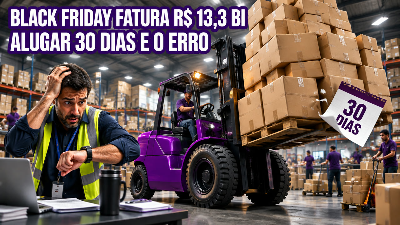 A Black Friday vai faturar R$ 13,3 bilhões. Alugar empilhadeira por 30 dias é a resposta errada pra essa conta.