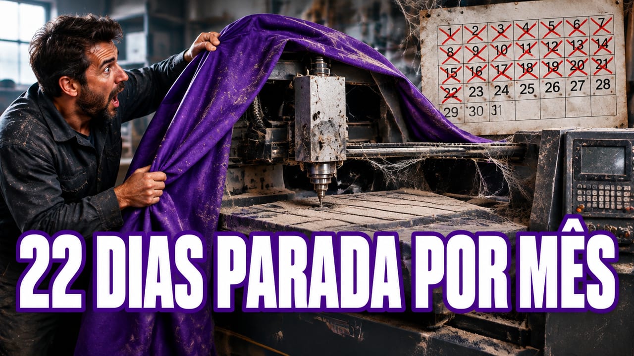 Sua máquina mais cara fica ~22 dias/mês parada te cobrando aluguel — e você chama isso de reserva estratégica